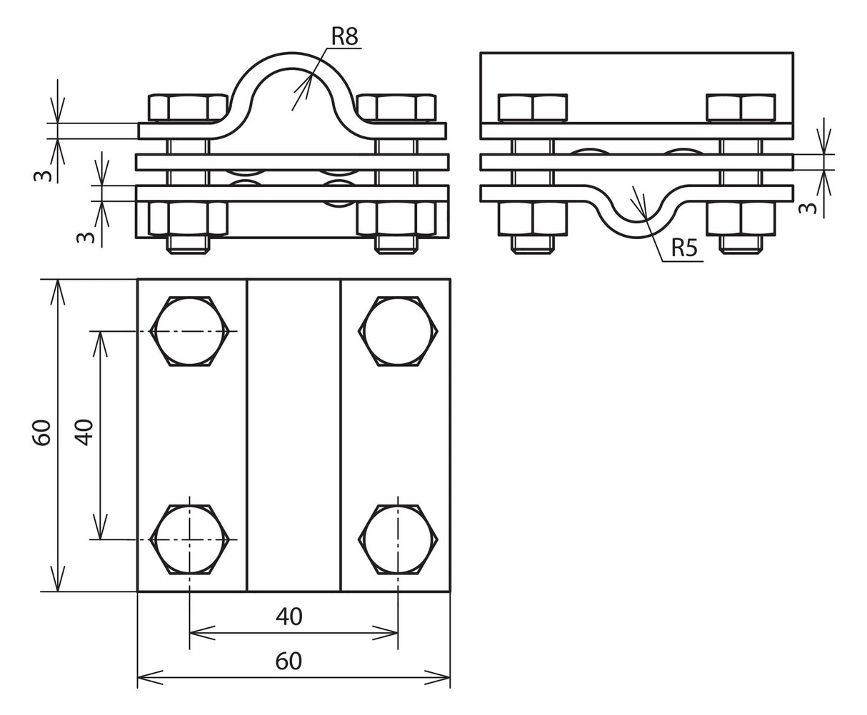 DEHN SE Kreuzverbinder ST f/vz 16mm KS 8.10 16 FL30 ZP STTZN Sechskantschrau