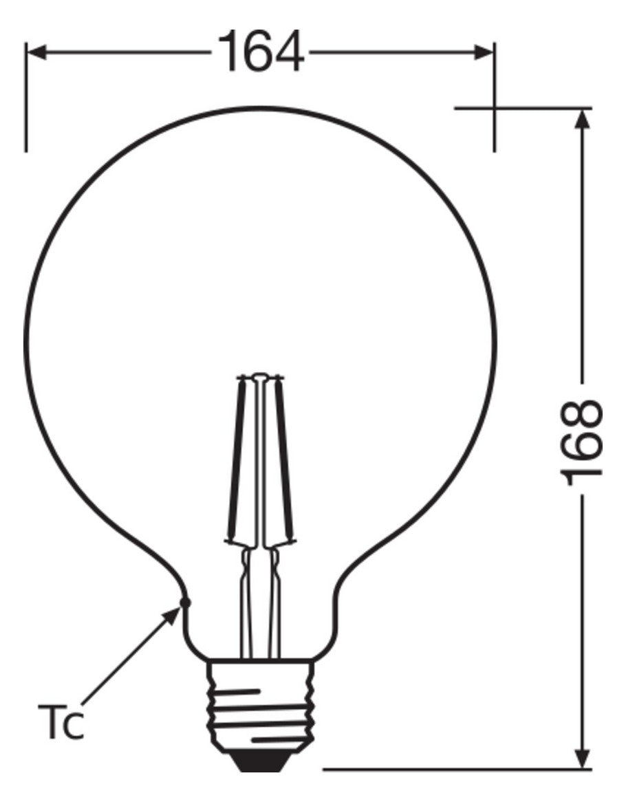 OSRAM LED-Kugellampe FM E27 G125 2,5W ws Vintage 1906 Globe 22 Filament 2.5W 2500