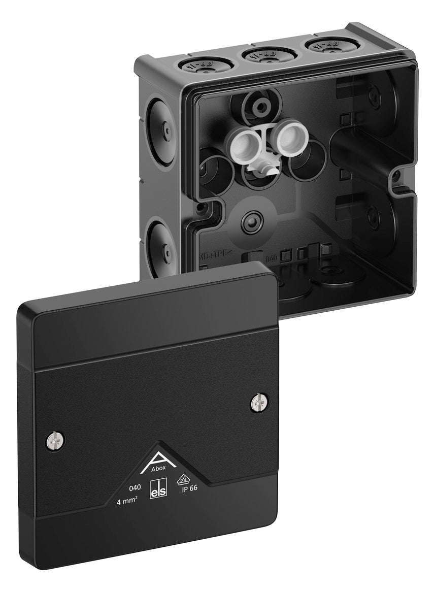 SPELSBERG Abzweigkasten 102x102mm Kst sw Abox 040-L/sw IP66 IK07 hfr