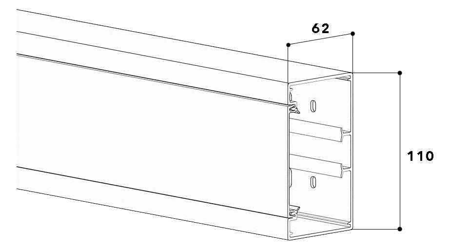 GGK Geräteeinbaukanal Kst 110x60mm sw BR 60x110/80 unbeh