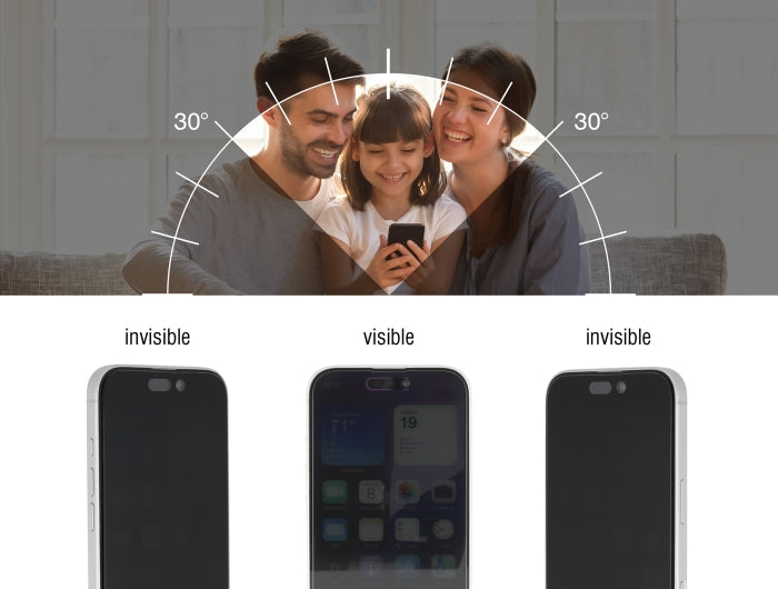 Delock Schutzfolie für iPhone 16 Pro mit Sichtschutz aus gehärtetem Glas Anti Spy 4 Wege Blickschutz mit Installationshilfe