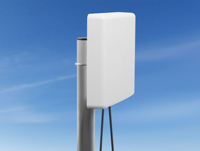 Delock LTE MIMO Antenne 2 x SMA Stecker 8 dBi direktional mit Anschlusskabel RG-58 5 m weiß outdoor