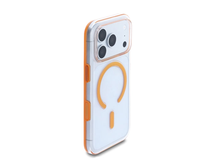 Delock Schutzhülle für iPhone 17 Pro kompatibel mit MagSafe transparent-orange