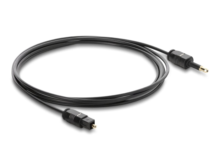 Delock TOSLINK Kabel mini TOSLINK 3,5 mm Stecker auf TOSLINK Stecker, Ø 2,2 mm, 1,5 m, schwarz