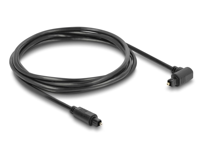 Delock TOSLINK Kabel Stecker 90° gewinkelt auf Stecker gerade, Ø 4 mm, 1,5 m, schwarz