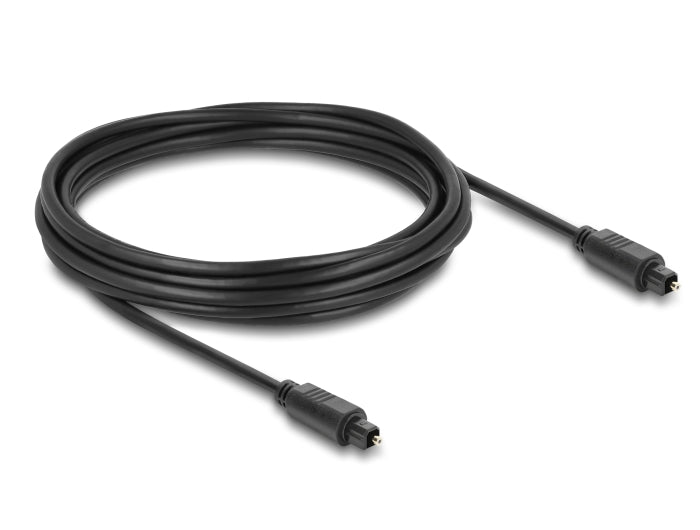 Delock TOSLINK Kabel Stecker auf Stecker, Ø 4 mm, 5 m, schwarz