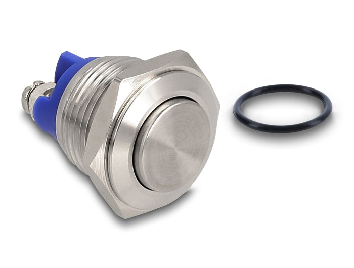 Delock Drucktaster zum Einbau 16 mm 2 x Schraubklemme Taster tastend hoch