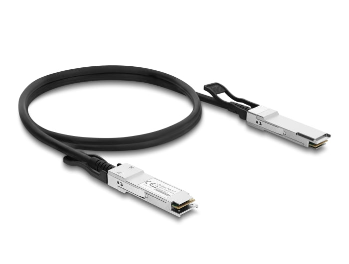 Delock Twinax Kabel QSFP+ Stecker zu QSFP+ Stecker 40 Gbps 2 m