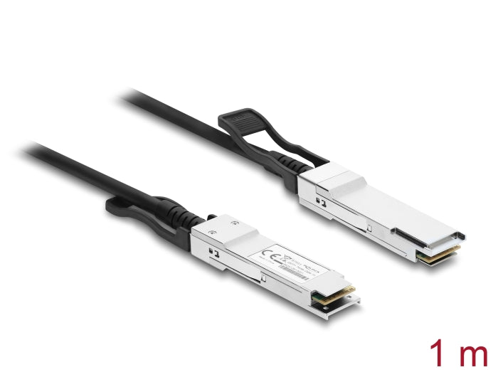 Delock Twinax Kabel QSFP28 Stecker zu QSFP28 Stecker 100 Gbps 1 m