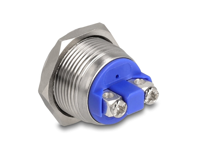 Delock Drucktaster zum Einbau 19 mm 2 x Schraubklemme Taster flach