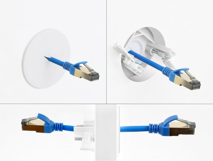 Delock Silikon Kabeldurchführung rund Ø 65 mm zur Wandmontage / Tischmontage weiß