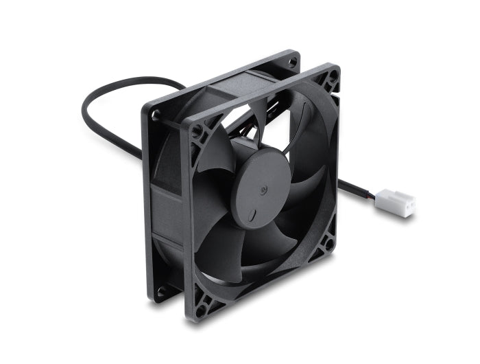 Delock Axiallüfter 48 V DC, 80 x 80 x 25 mm mit 2 Pin Lüfteranschluss schwarz