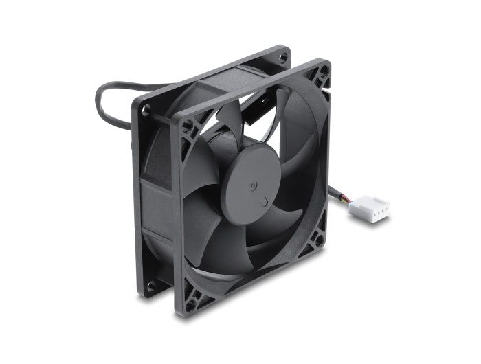 Delock Axiallüfter 48 V DC, 80 x 80 x 25 mm mit 4 Pin PWM Lüfteranschluss schwarz