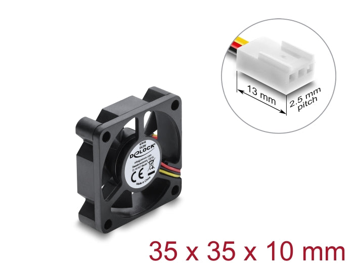 Delock Axiallüfter 5 V DC, 35 x 35 x 10 mm schwarz