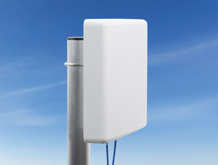 Delock LTE MIMO Antenne 2 x N Buchse 8 dBi direktional mit Anschlusskabel RG-402 37 cm outdoor beige