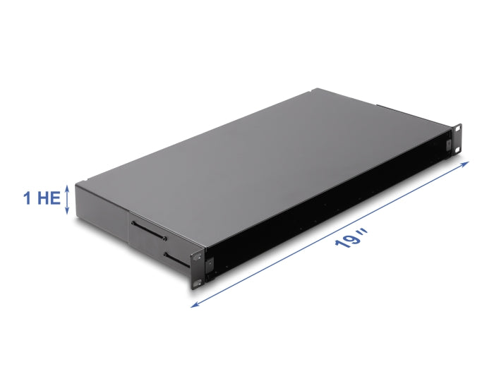 Delock 19″ LWL Glasfaser Spleißbox 48 Fasern