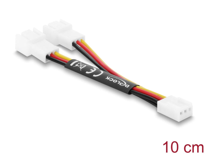 Delock Y-Lüfterkabel 1 x 3 Pin Buchse zu 2 x 3 Pin Stecker 10 cm