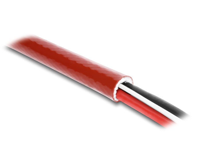 Delock Feuerfester Schutzschlauch silikonbeschichtet 1 m x 10 mm rot