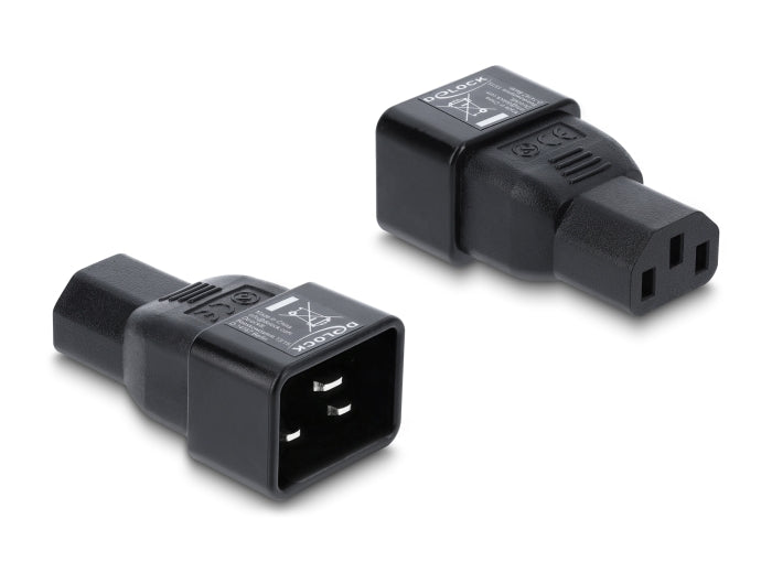 Delock Netzadapter IEC 60320 - C20 auf C13, Stecker / Buchse, 10 A, gerade