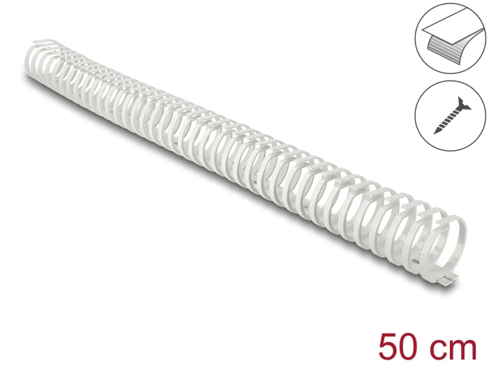 Delock Kabelkanal Flexibel selbstklebend schraubbar 45 x 46 mm - Länge 50 cm grau