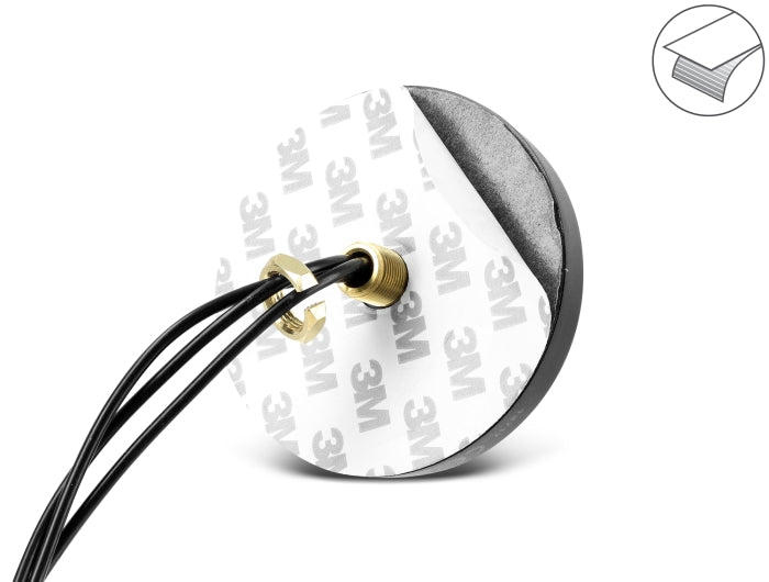Delock Multiband LTE-MIMO UMTS GSM GNSS Antenne 3 x SMA Stecker omnidirektional Dachmontage schwarz outdoor