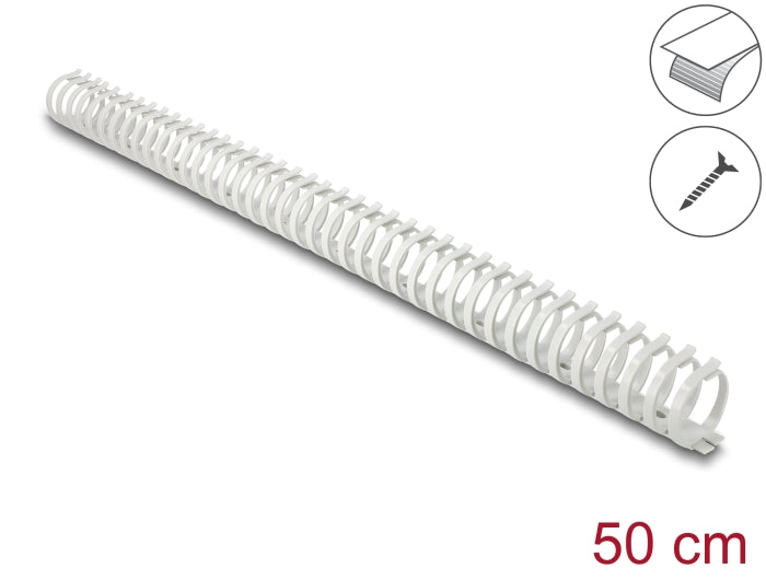 Delock Kabelkanal Flexibel selbstklebend schraubbar 34 x 35 mm - Länge 50 cm grau