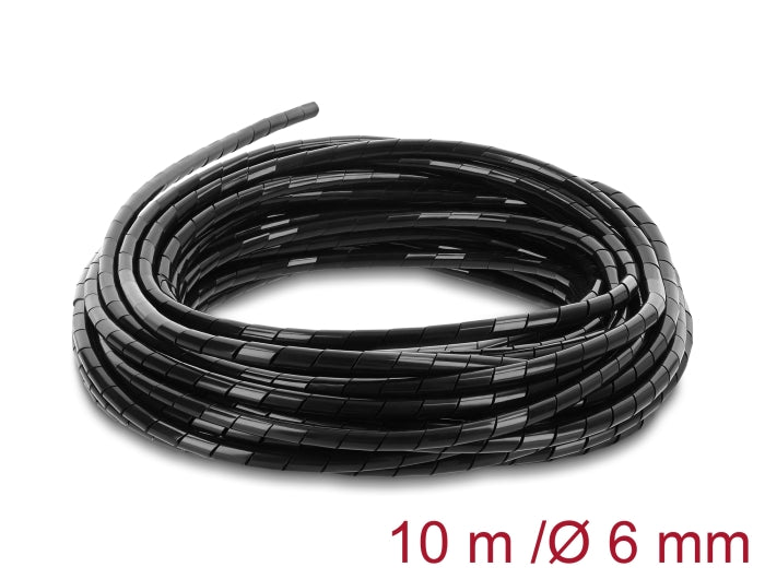 Delock Spiralschlauch 6 mm Durchmesser 10 m schwarz