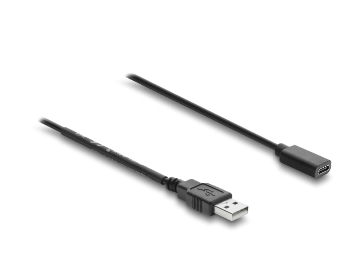 Delock USB Stromversorgungskabel Typ-A Stecker zu USB Type-C™ Buchse mit Schalter 0,5 m