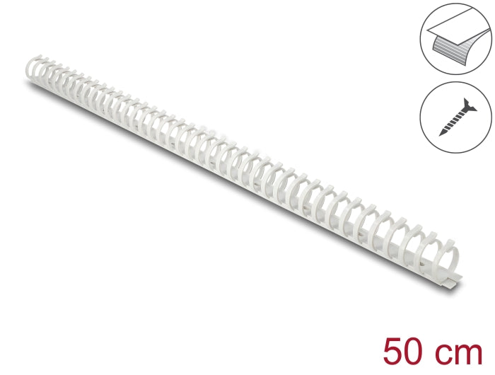 Delock Kabelkanal Flexibel selbstklebend schraubbar 25 x 26 mm - Länge 50 cm grau