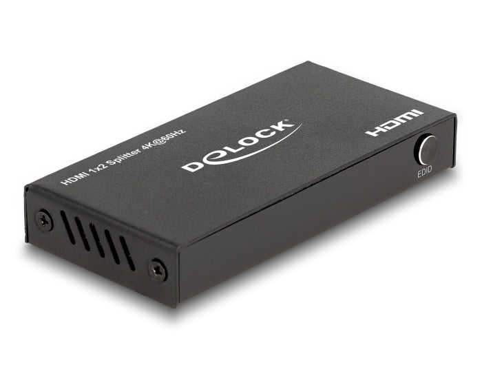 Delock HDMI Splitter 1 x HDMI in zu 2 x HDMI out 4K 60 Hz mit Downscaler