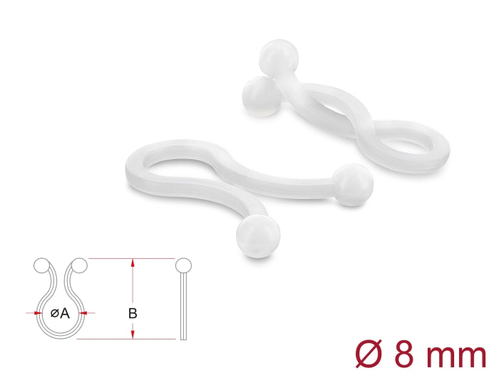 Delock Kabeldriller Ø 8 mm transparent, 100 Stück