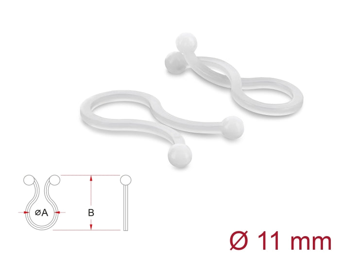 Delock Kabeldriller Ø 11 mm transparent, 100 Stück