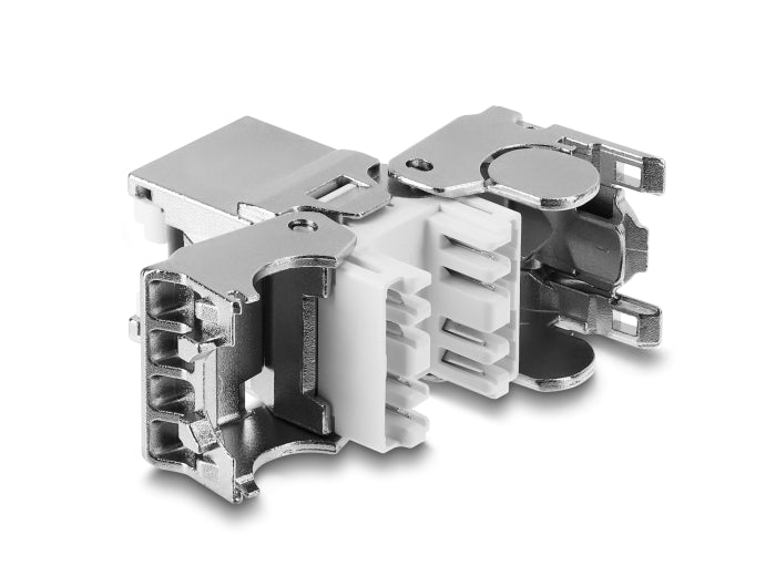 Delock Keystone Modul RJ45 Buchse zu LSA Cat.6A geschirmt werkzeugfrei mit Staubschutzklappe