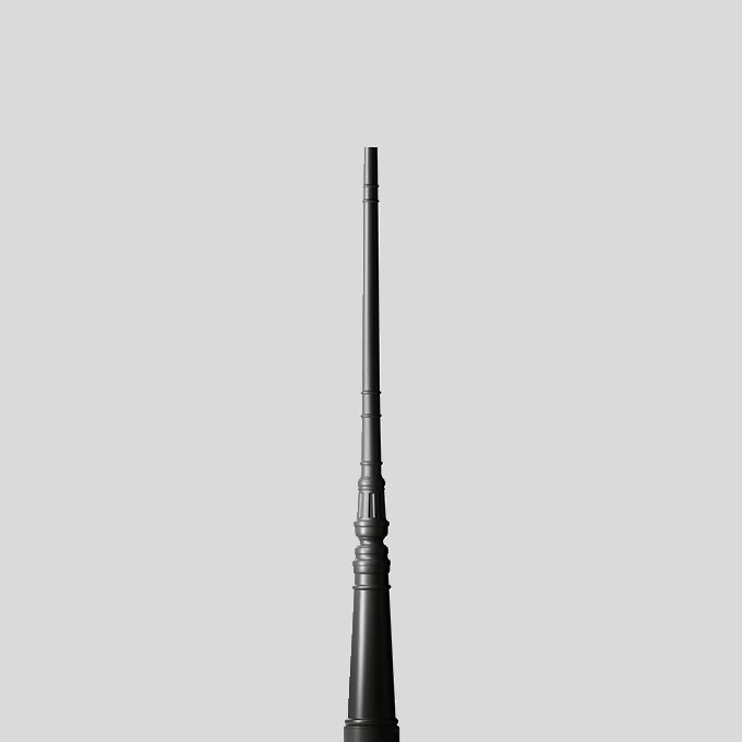 BEGA Lichtmast 2m zylindr abgesetzt Alu 70546 60mm lack Mit Grundplatte