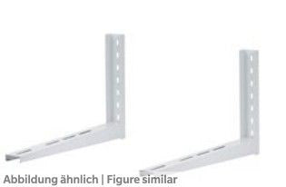 Edelstahlkonsole 620 x 420mm, RAL 7035 Max. Bel. 70 kg/St. Beschicht. lichtgrau