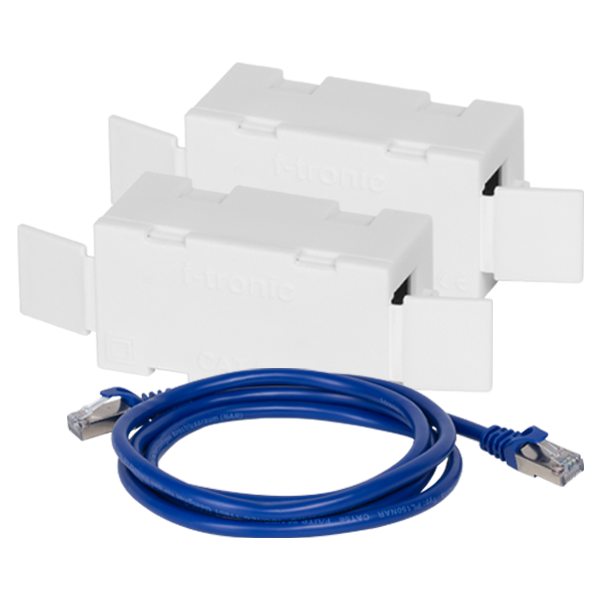 F-TRONIC Modular-Kupplung 5E 2x RJ45 ger BPWAN Buchse/Buchse einrasten