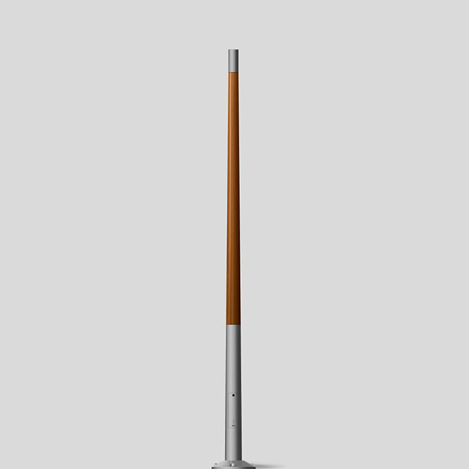 BEGA Lichtmast 5m 76mm Holz lack 71194A Mit Grundplatte