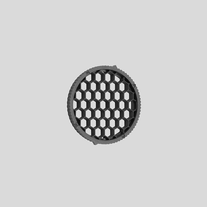 BEGA Leuchtenraster sw mt Kst 43x43x6mm 71376