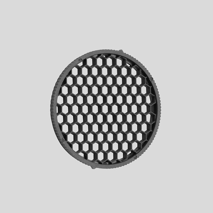 BEGA Leuchtenraster sw mt Kst 58x58x6mm 71379