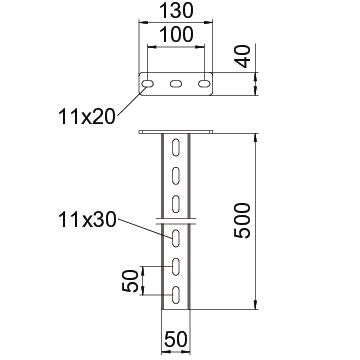 BETTERMANN Hängestiel ST 500mm U-Profil US 3K-Serie US 3 K 50 FTK SW 5kN