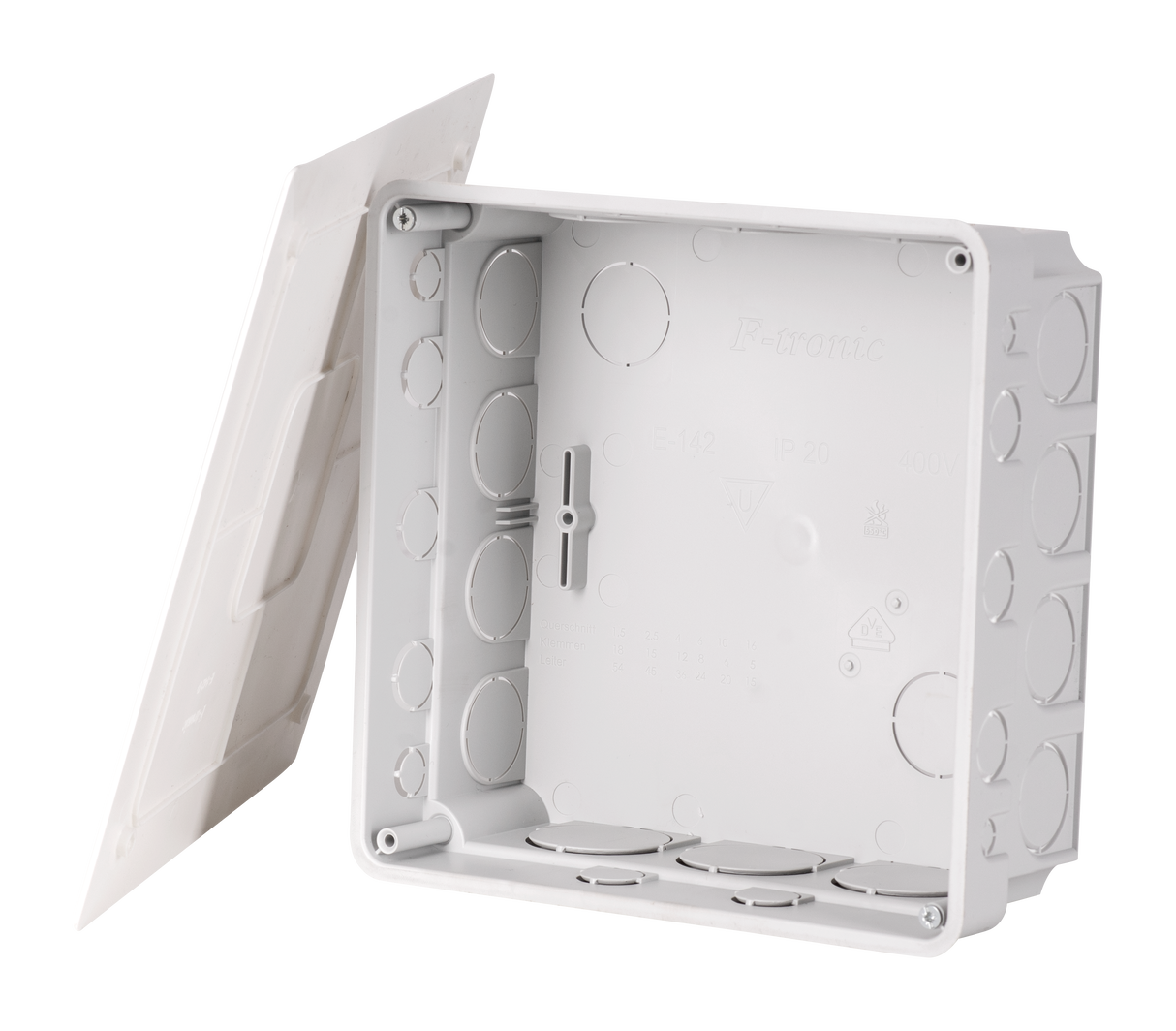 F-Tronic Verbindungsdose 160x160x65mm E142 Kst IP20 VerbDose/kast quadrat