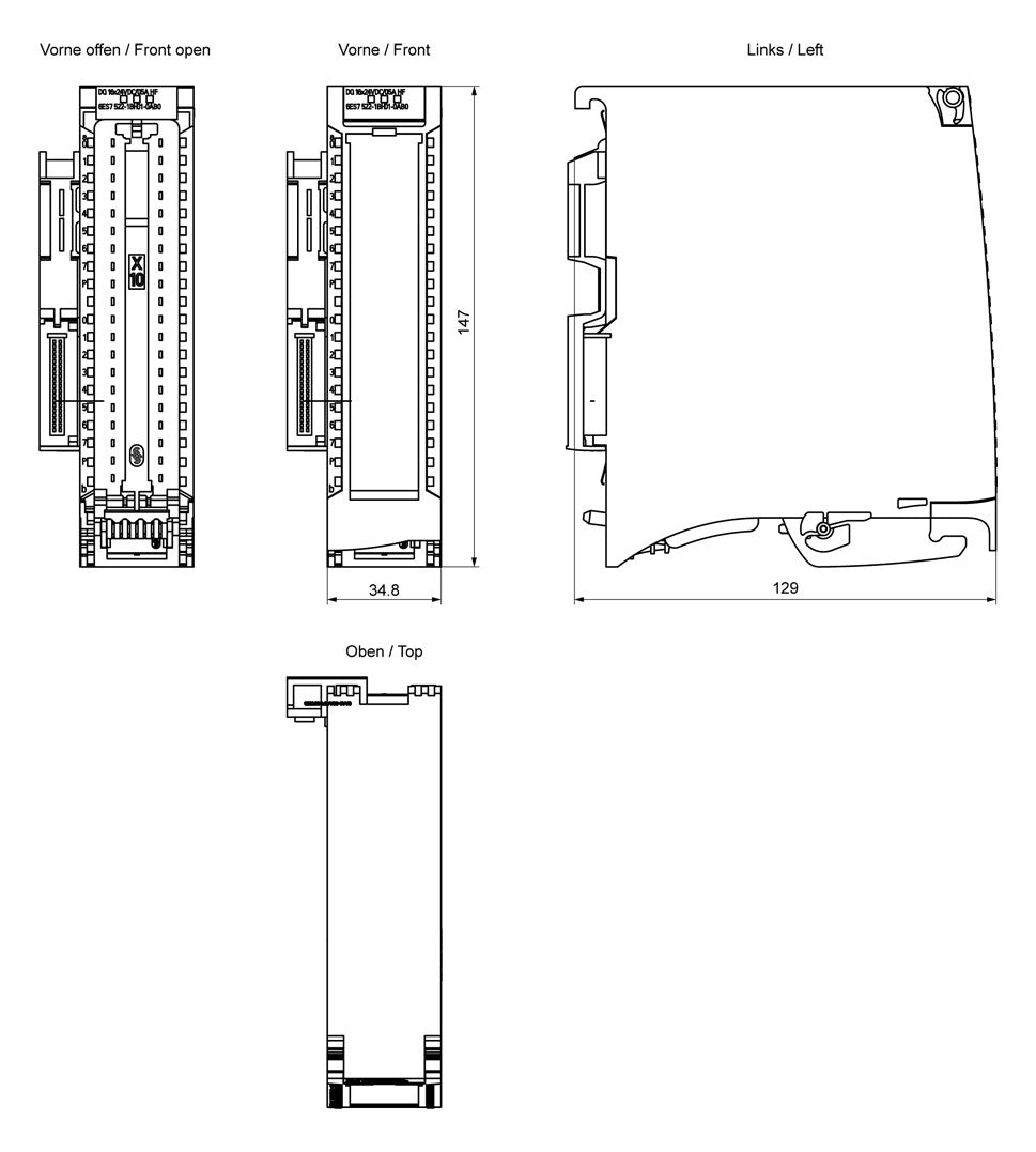 SIEMENS SPS-Digitales E/A-Modul 16Ausg 6ES7522-1BH01-0AB0 0,5A DC 20,4-28,8V