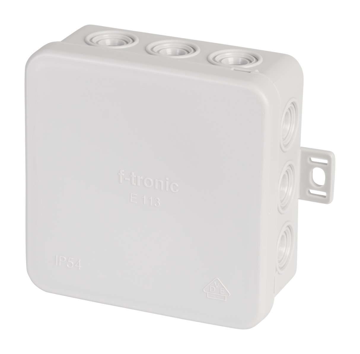 F-Tronic Abzweigkasten IP54 2,5qmm Kst E113 85x85x40mm quadrat Wand/Decke hfr
