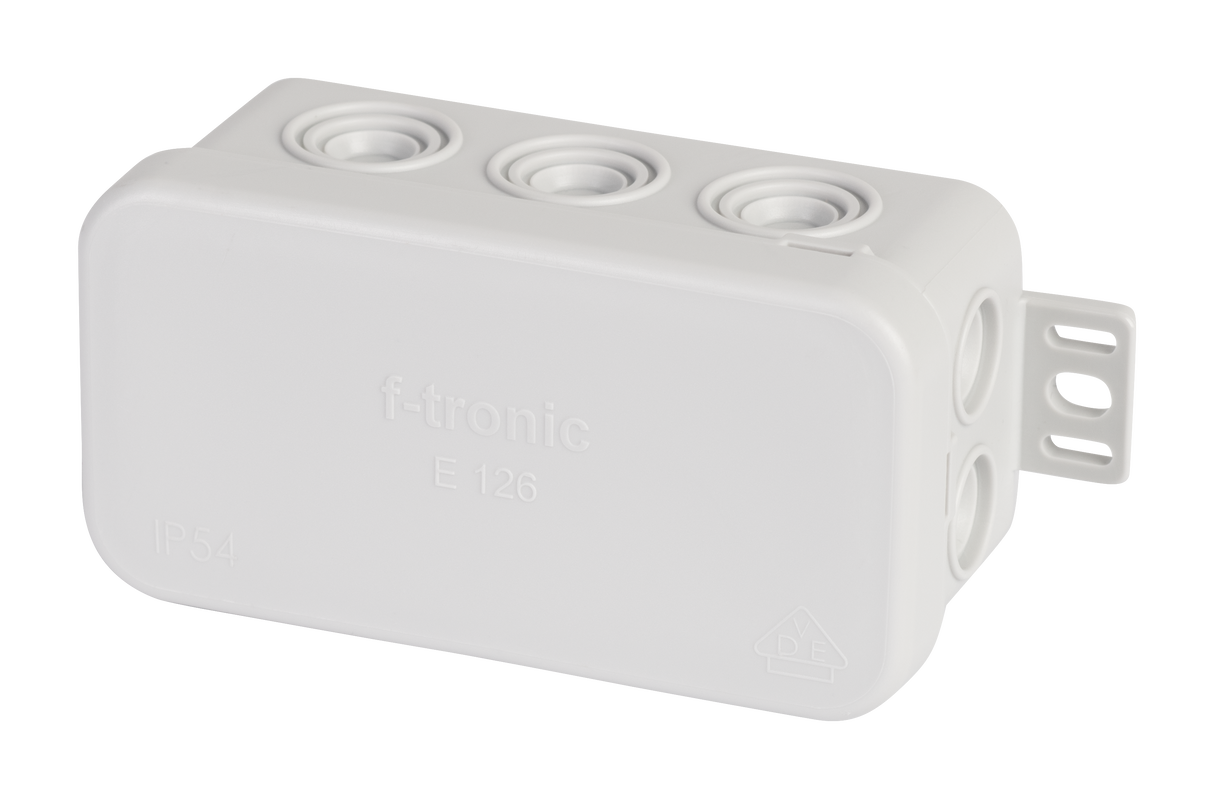 F-TRONIC Abzweigkasten IP54 2,5qmm Kst E126 75x37x40mm quadrat Wand/Decke hfr