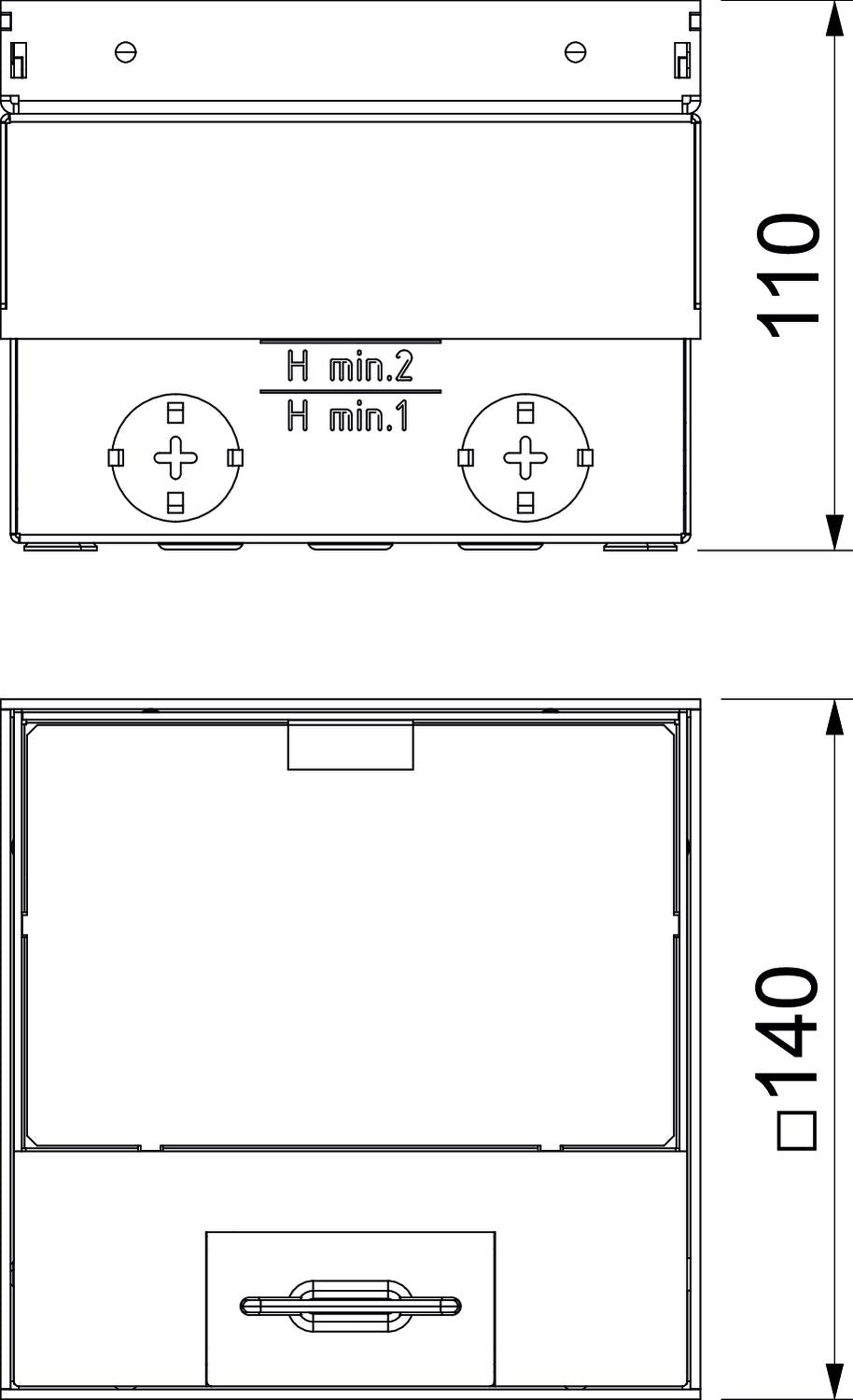 BETTERMANN Geräteeinsatz Ms quadrat edst UDHOME2 GM15 m.Belagaussp 15mm