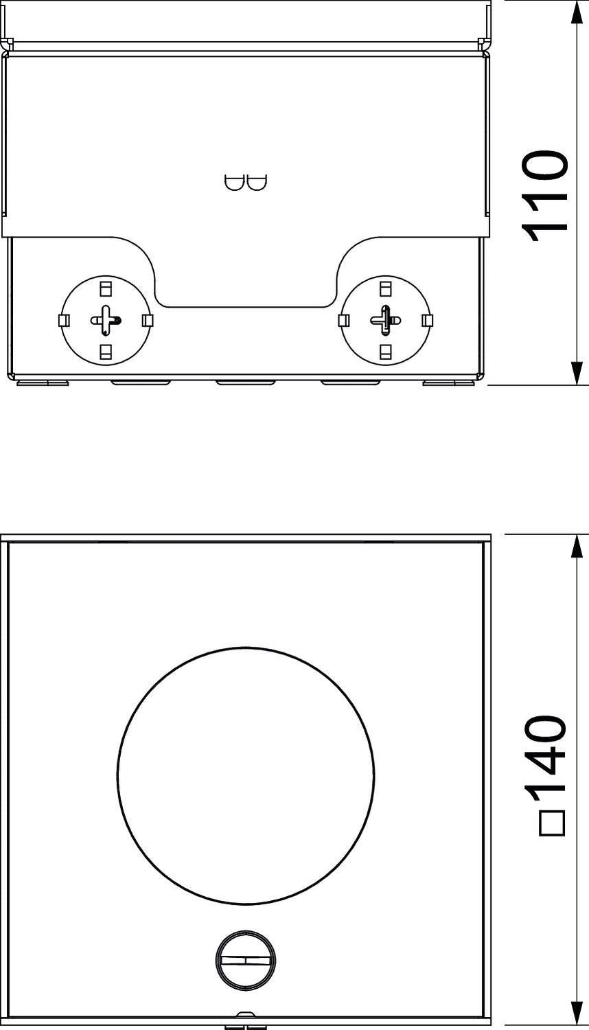 BETTERMANN Geräteeinsatz VA quadrat 2f UDHOME2 VT2 V f.Nasspflege