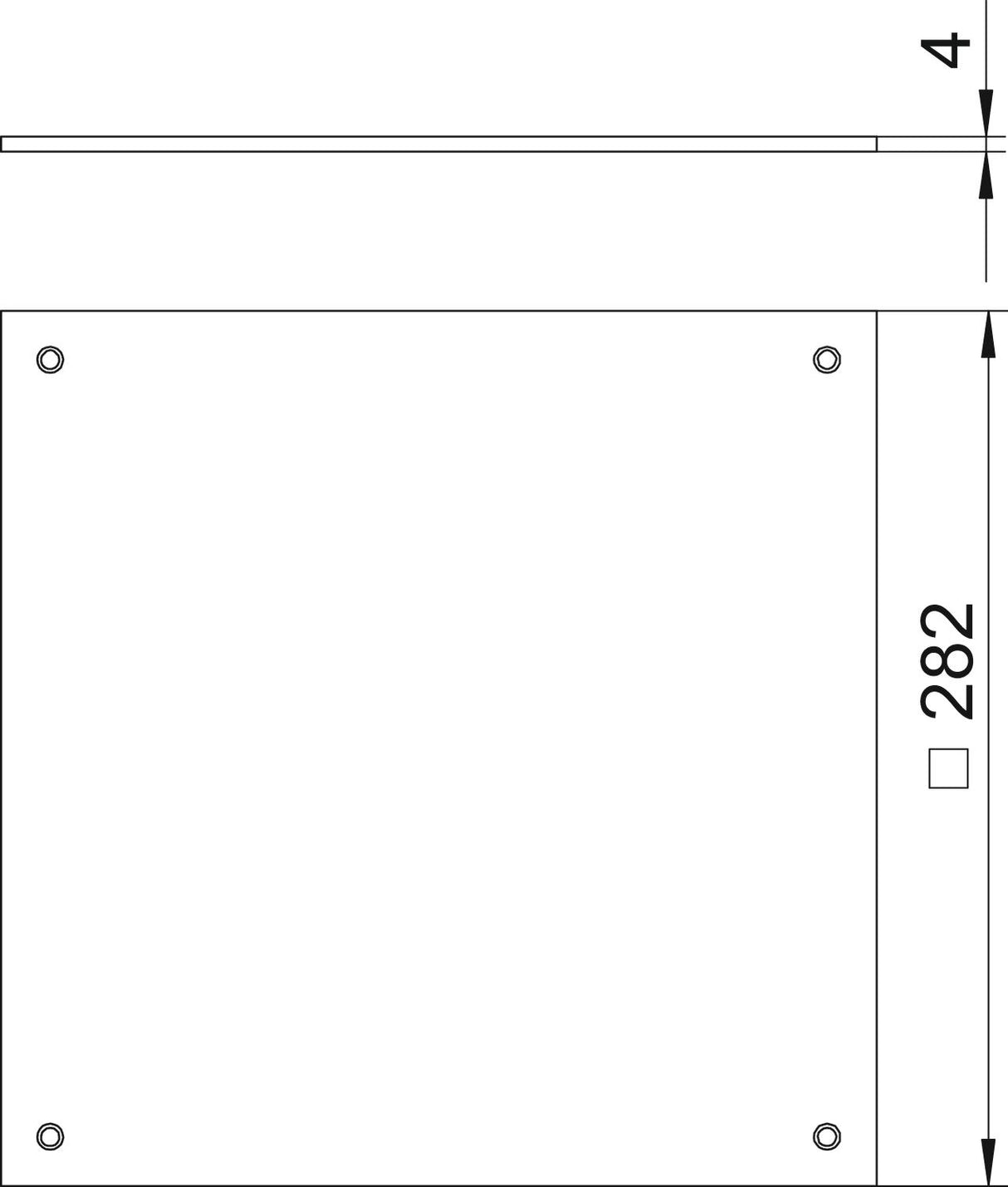 BETTERMANN Montagedeckel ST nass 4mm DUF 250-2 282x282mm Abd.MontÖffn