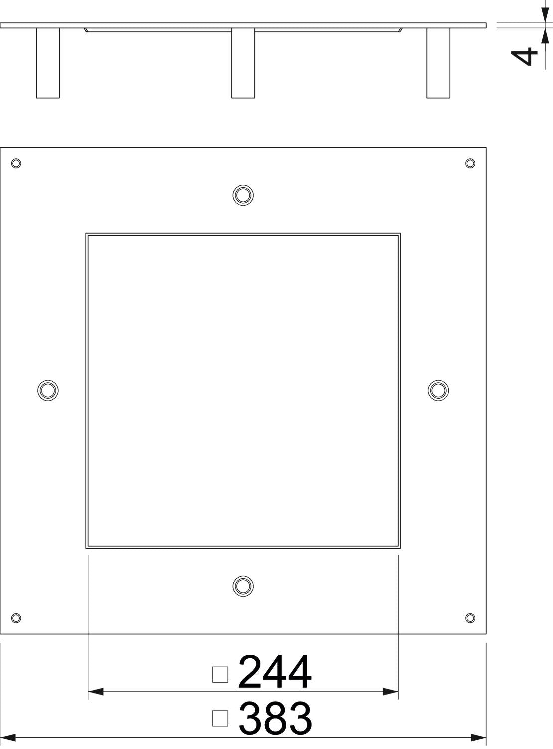 BETTERMANN Montagedeckel ST rechteck 4mm DUG 350-3 9SL trocken 382x382mm