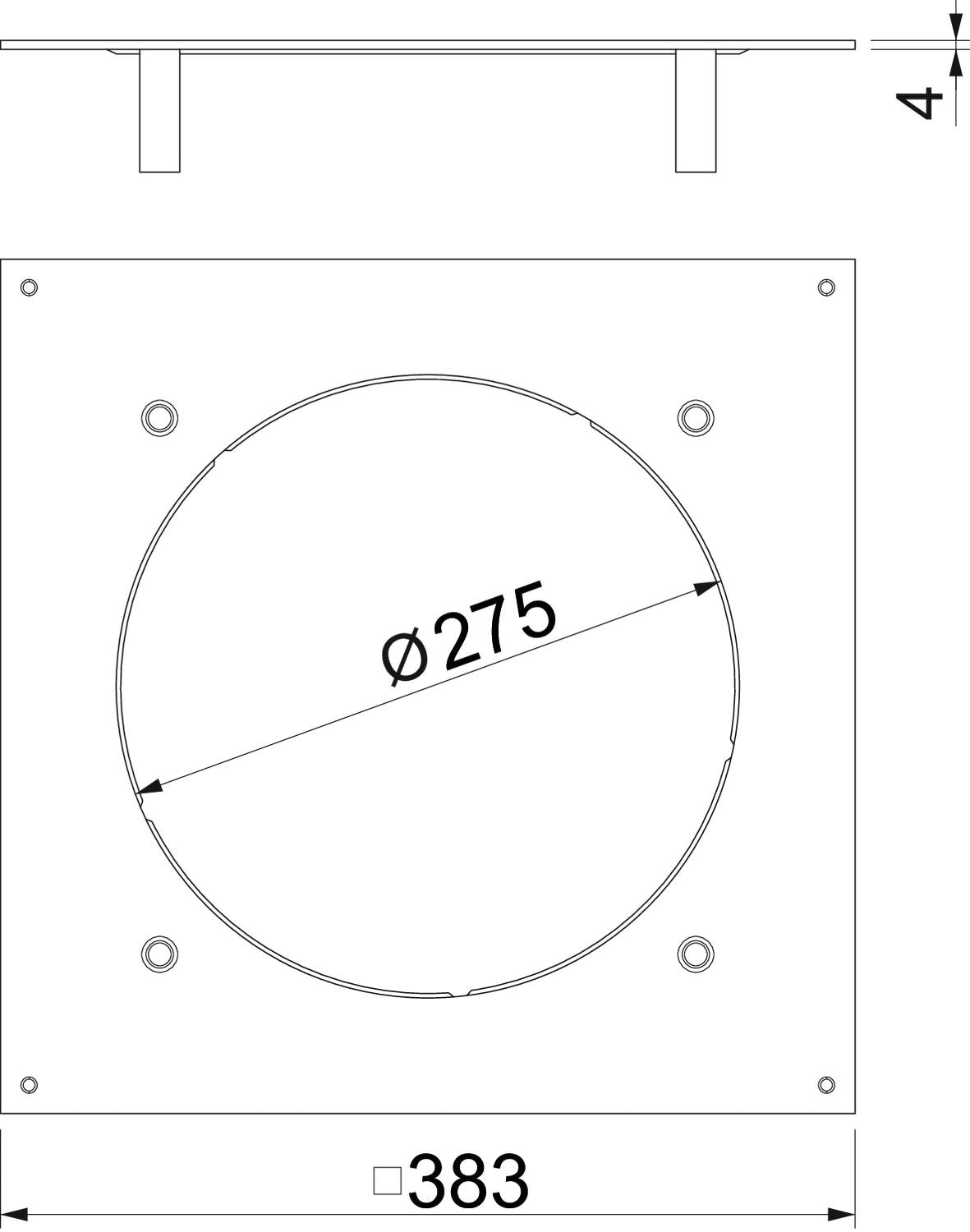 BETTERMANN Montagedeckel ST rechteck 4mm DUG 350-3 R7SL trocken 382x382mm