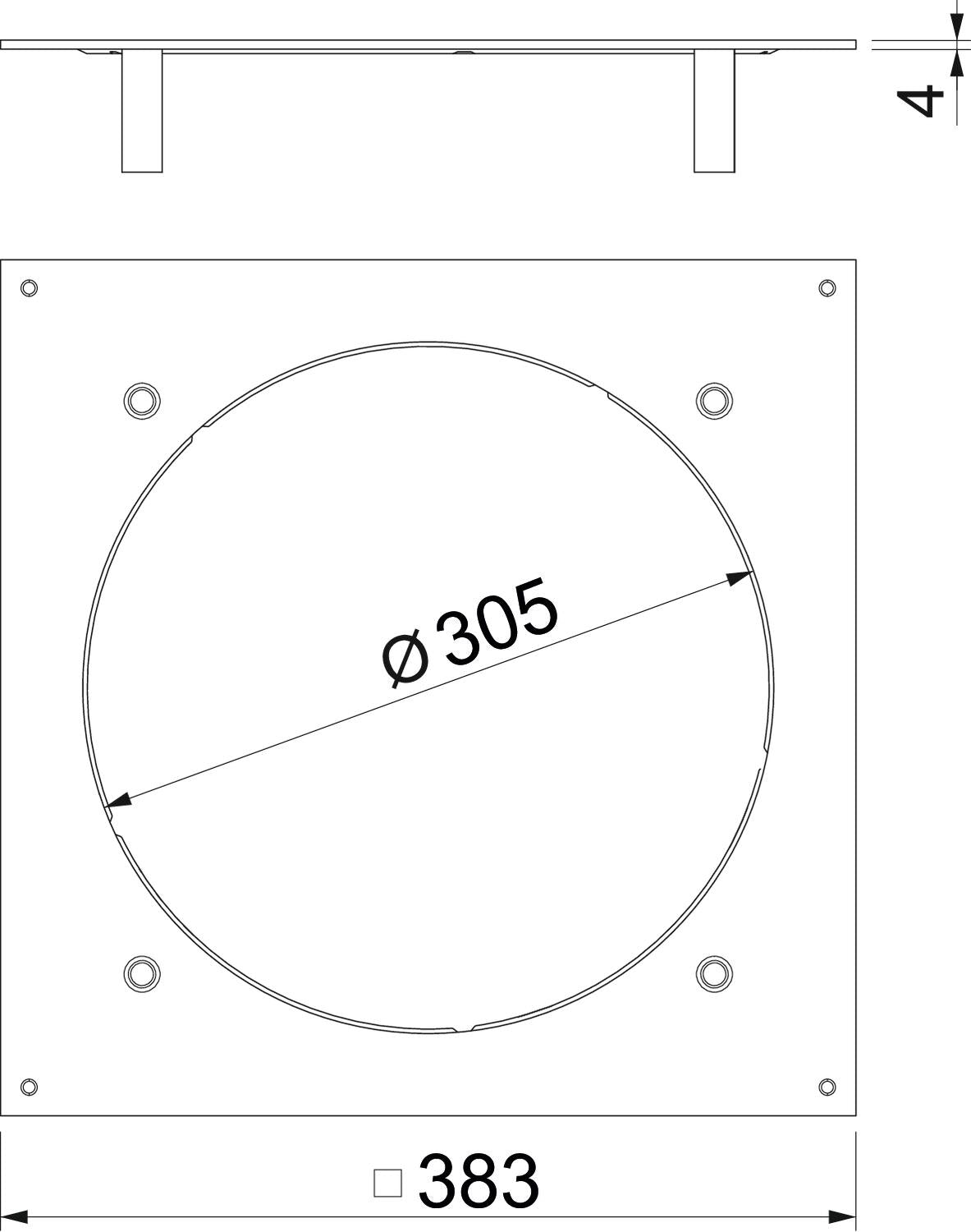 BETTERMANN Montagedeckel ST rechteck 4mm DUG 350-3 R9SL trocken 382x382mm